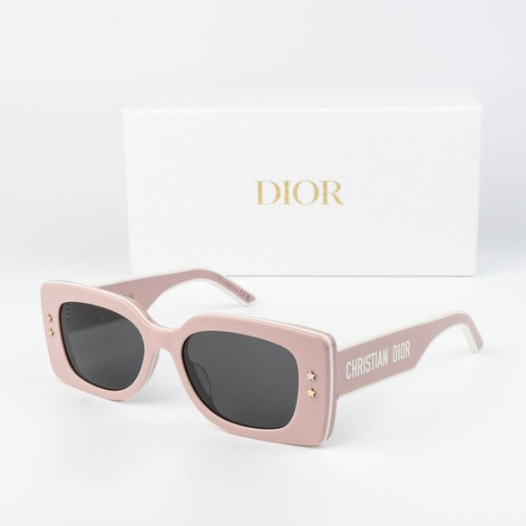 Dior DIORPACIFIC S1U Women Sunglasses Pink White Rectangle DIORPACIFIC S1U 40A0 - Picture 1 of 12